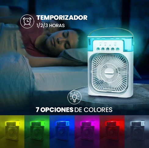 MINI VENTILADOR Y AIRE ACONDICIONADO LED PORTÁTIL