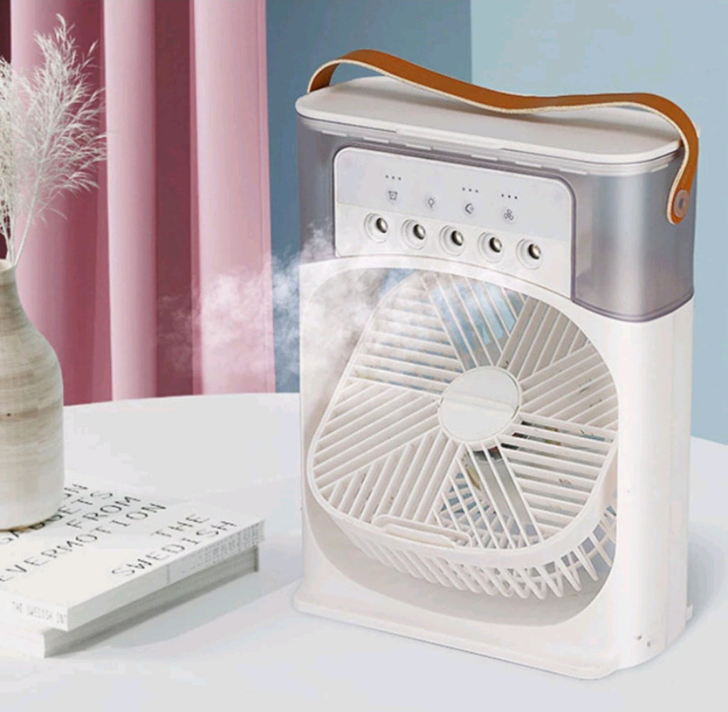 MINI VENTILADOR Y AIRE ACONDICIONADO LED PORTÁTIL