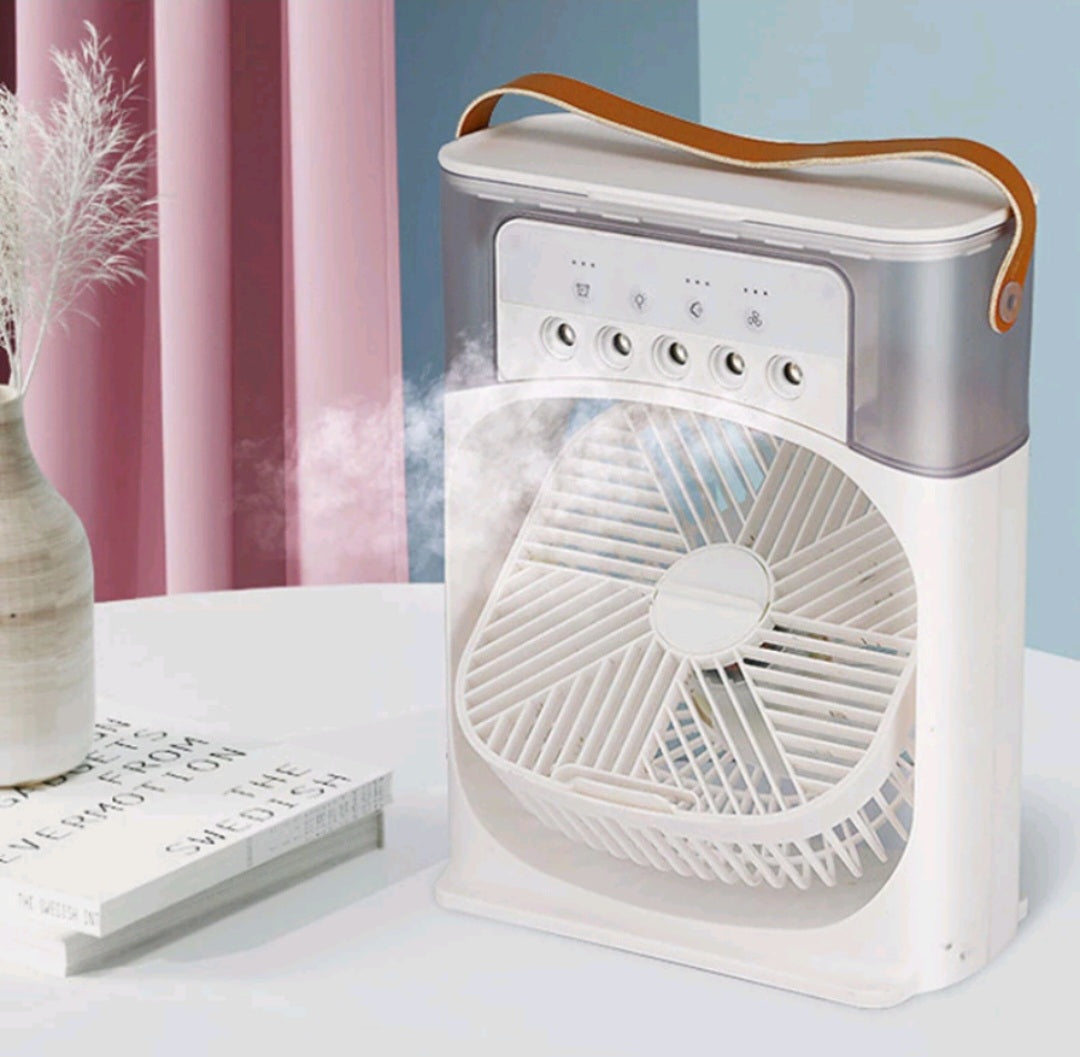 MINI VENTILADOR Y AIRE ACONDICIONADO LED PORTÁTIL